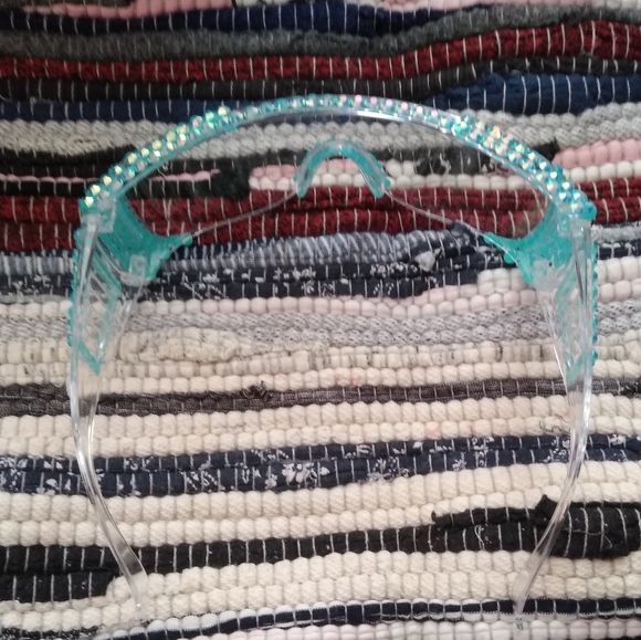 Protective Fashion Clear Blinged Safety Glasses - Picture 7 of 9